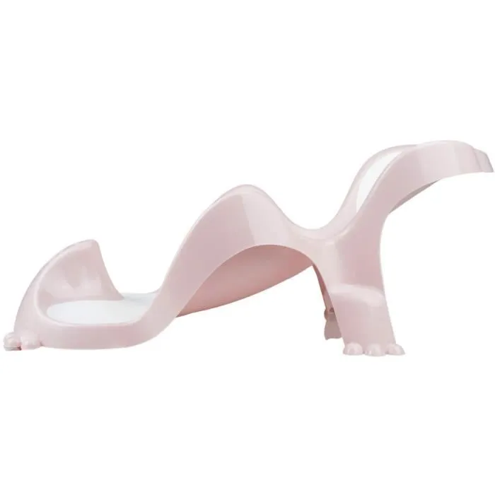 Thermobaby Transat de bain Babycoon - Rose poudré, Bi-matière anti-dérapante, Pour bébés de 0 à 8 mois