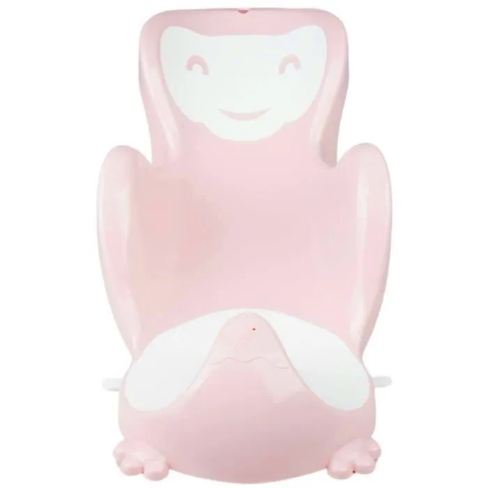 Thermobaby Transat de bain Babycoon - Rose poudré, Bi-matière anti-dérapante, Pour bébés de 0 à 8 mois