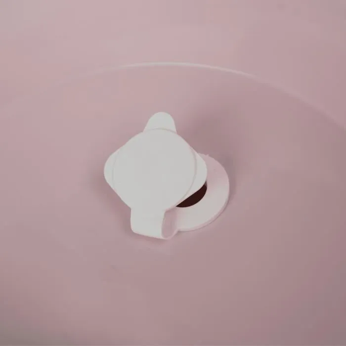 Thermobaby Vasco - Baignoire bébé ergonomique avec bouchon de vidange, rose poudré - Sécurité et confort pour le bain