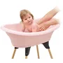 Thermobaby Kit Baignoire Bébé VASCO 3 en 1 Rose Poudré avec Pieds et Tuyau de Vidange, Baignoire Élevée et Pliante