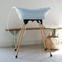Thermobaby VASCO Baignoire bébé 3 en 1 avec support et vidange - Kit de bain Fleur Bleue - 800x500x270 mm - Bleu