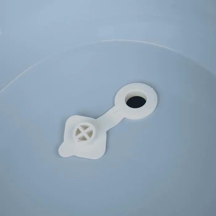 Thermobaby VASCO Baignoire bébé 3 en 1 avec support et vidange - Kit de bain Fleur Bleue - 800x500x270 mm - Bleu