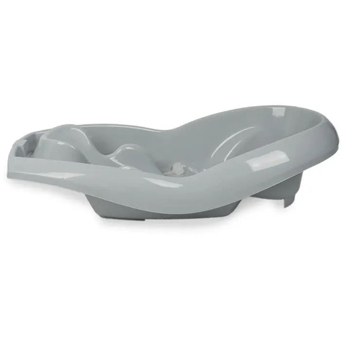 Thermobaby Lagon Baignoire bébé gris charme - Ergonomique avec siège intégré pour nouveau-né et aire de jeu