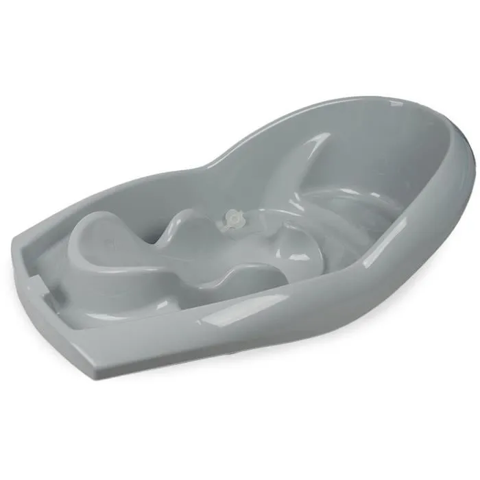 Thermobaby Lagon Baignoire bébé gris charme - Ergonomique avec siège intégré pour nouveau-né et aire de jeu