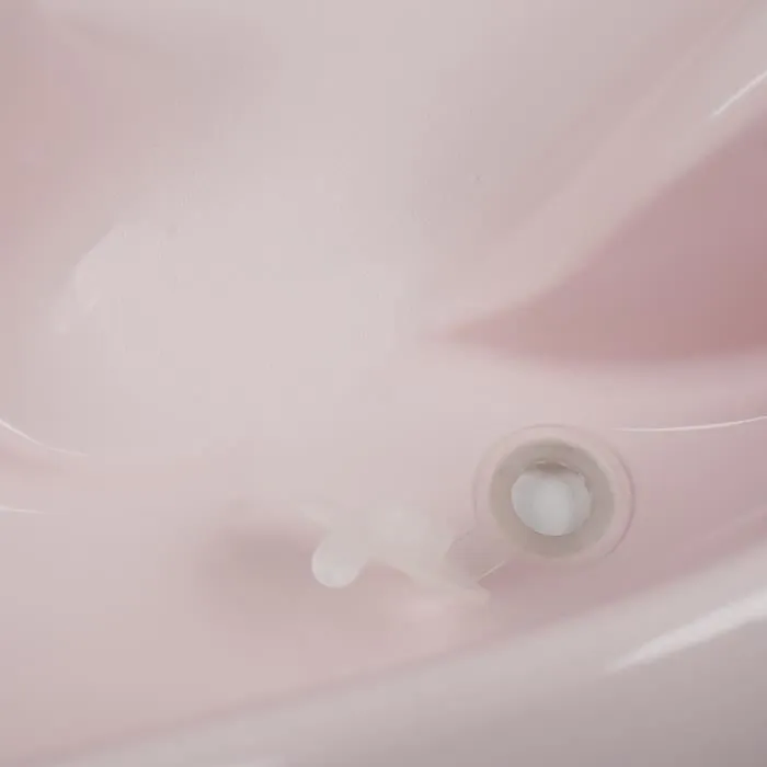 Thermobaby Baignoire Lagon Bébé Rose Poudré - Baignoire ergonomique semi-allongée en polypropylène pour nourrissons de 0 à 12 mois