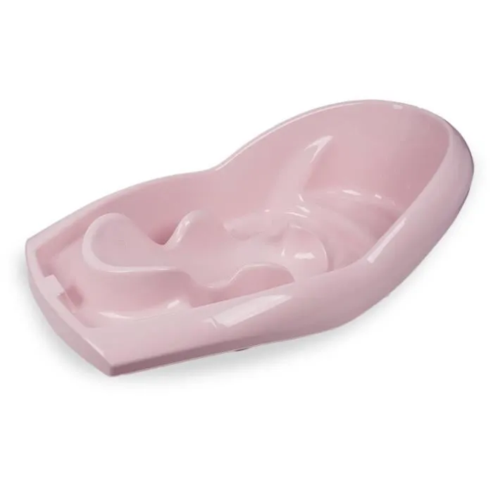 Thermobaby Baignoire Lagon Bébé Rose Poudré - Baignoire ergonomique semi-allongée en polypropylène pour nourrissons de 0 à 12 mois