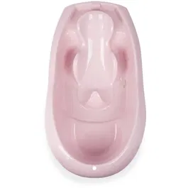 Thermobaby Baignoire Lagon Bébé Rose Poudré - Baignoire ergonomique semi-allongée en polypropylène pour nourrissons de 0 à 12 mois