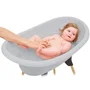 Thermobaby Pack baignoire Vasco 7 en 1 - Baignoire avec pied et vidange, transat Babycoon, thermomètre, éponge, brosse et peigne - Gris Charme