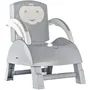 Thermobaby Rehausseur de Chaise 2 en 1 - Gris Charme - Pour bébé dès 6 mois - Rehausseur pliable et transportable