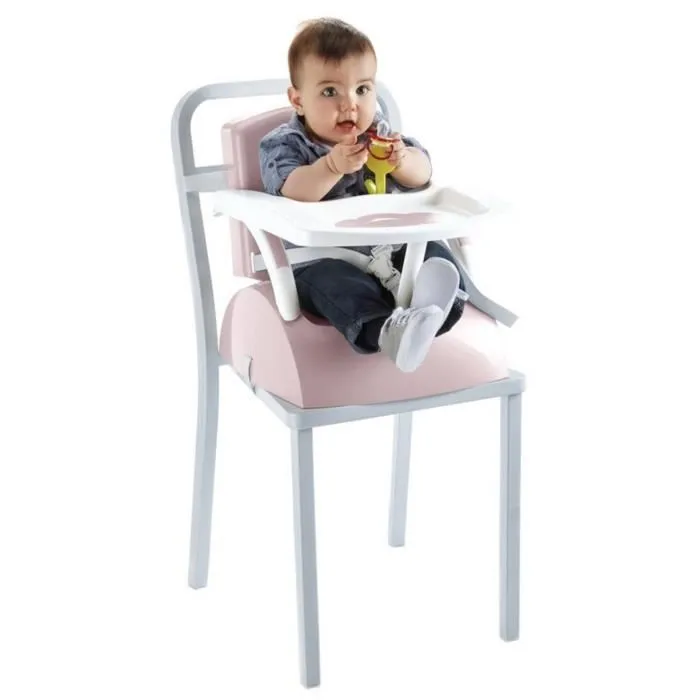 THERMOBABY Rehausseur de chaise évolutif pour bébé - Rose poudré et blanc cassé, certifié NF EN 16120, de 6 mois à 3 ans (15 kg max) THERMOBABY Rehausseur de chaise évolutif pour bébé - Rose poudré et blanc cassé, certifié NF EN 16120, de 6 mois à 3 ans (15 kg max)