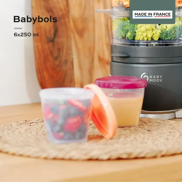 BABYMOOV Babybols Kit L Lot de 6 pots hermétiques 250 ml pour bébé