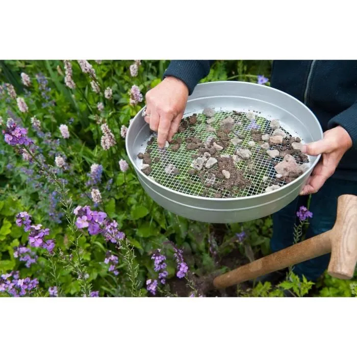 Nature H7,4 x Ø37 cm Tamis en acier galvanisé maille 6 mm