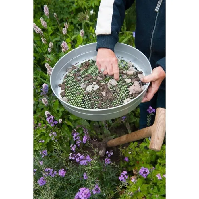 Nature H7,4 x Ø37 cm Tamis en acier galvanisé maille 6 mm