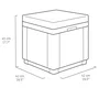 ALLIBERT by KETER Table-pouf de jardin Cube avec coussin gris graphite 47.1 L - Meuble de rangement multifonction en résine imitation rotin