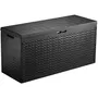 TOOD - Coffre de rangement en résine 330 L, 120 x 45 x 60 cm, Gris anthracite