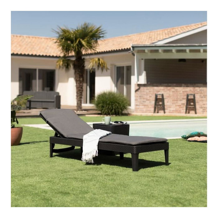 ALLIBERT by KETER Chaise longue JAIPUR Gris graphite ALLIBERT by KETER Chaise longue JAIPUR Gris graphite