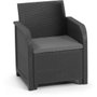 ALLIBERT by KETER Fauteuil de jardin SanRemo avec coussin - Gris graphite