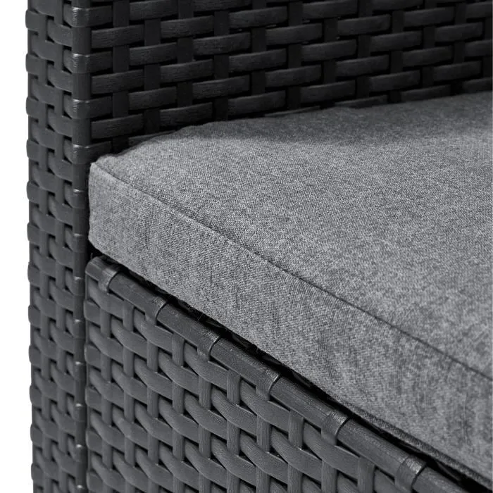 Allibert SanRemo Fauteuil de jardin en résine avec coussin - Gris graphite - Fauteuil ergonomique à assembler soi-même