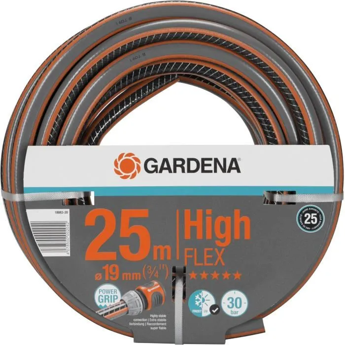 Gardena Tuyau d'arrosage Comfort HighFLEX, Ø19mm, 25m, Anti-nœud Indéformable, Garantie 25 ans, Technologie Power Grip Gardena Tuyau d'arrosage Comfort HighFLEX, Ø19mm, 25m, Anti-nœud Indéformable, Garantie 25 ans, Technologie Power Grip