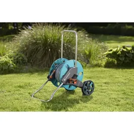 Gardena CleverRoll Dévidoir Taille M avec Kit Tuyau 25 mm et Lance - Fonction Kick&Stand - Garantie 5 Ans