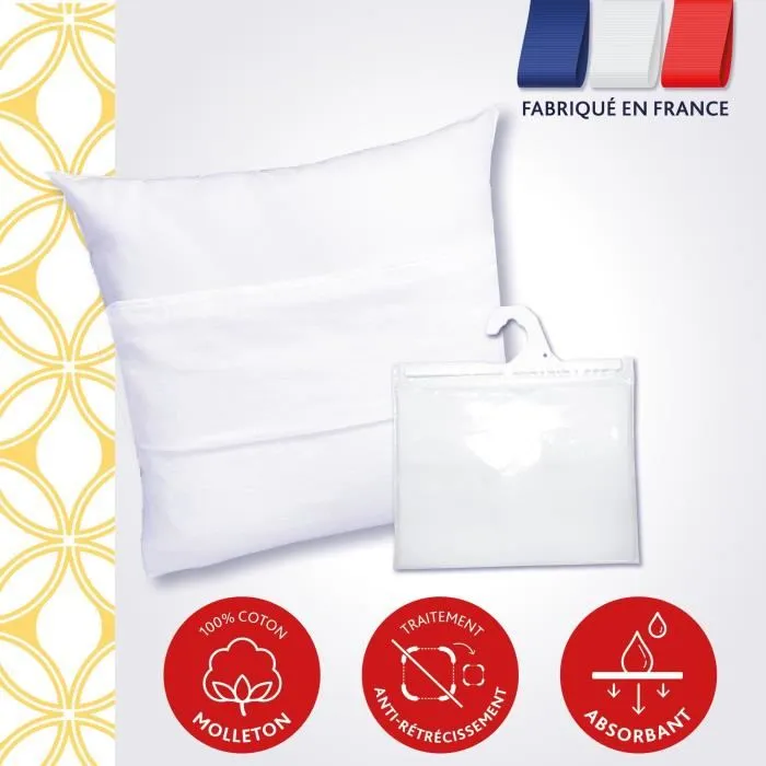 Dodo Protège-matelas Emma 60x60 cm Coton Hypoallergénique Lavable à 95° Fabriqué en France Dodo Protège-matelas Emma 60x60 cm Coton Hypoallergénique Lavable à 95° Fabriqué en France