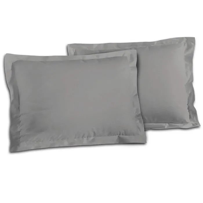 Lovely Home Lot de 2 Taies d'Oreillers 100% Coton 50x70 cm - Gris clair Lovely Home Lot de 2 Taies d'Oreillers 100% Coton 50x70 cm - Gris clair