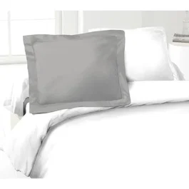 Lovely Home Lot de 2 Taies d'Oreillers 100% Coton 50x70 cm - Gris clair