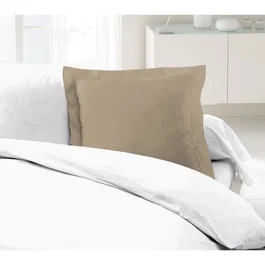 Lovely Home Lot de 2 Taies d'Oreillers 100% Coton 63x63 cm - Beige