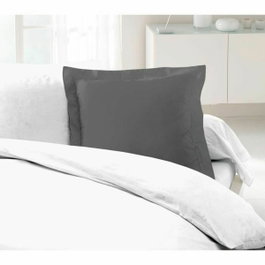 Lovely Home Lot de 2 Taies d'Oreillers 100% coton 63x63 cm - Gris foncé