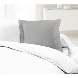 LOVELY HOME Taies d'oreiller - Lot de 2 - 100% coton - 63x63 cm - Gris clair - Lavable machine - Certifié oeKO-TEX