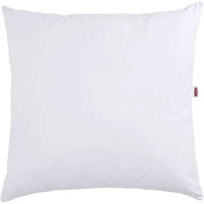 Dodo Oreiller Luxor 60x60 cm - Enveloppe 100% Coton Percale, Garnissage 100% Polyester à Effet Duvet - Confort Moyen - Certifié Oeko-Tex Standard 100