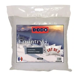 Dodo Oreillers Country Lot de 2 - 60x60 cm - Confort moelleux