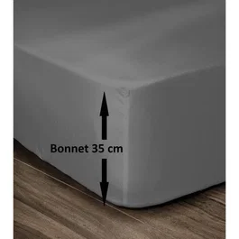 Lovely Home Drap Housse 100% Coton 140x190 cm avec Bonnet 35 cm Gris Foncé pour Matelas Épais
