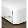Lovely Home Drap Housse 100% Coton Blanc 140x190cm - Bonnet 35cm