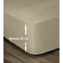 Lovely Home Drap Housse 100% Coton 160x200cm Beige Bonnet 35cm
