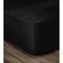 Lovely Home Drap Housse 100% Coton 160x200cm - Bonnet 35cm - Noir