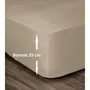 Lovely Home Drap Housse 100% Coton 180x200 cm, Bonnet 35 cm, Pour Matelas Épais - Beige
