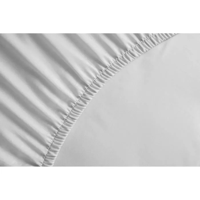 LOVELY HOME Drap Housse 100% Coton 180 x 200 cm avec bonnet de 35 cm pour lit deux personnes, Blanc
