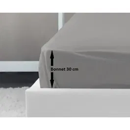 Lovely Home Drap Housse 100% Coton 140 x 190 x 30 cm - Gris Clair - Pour Lit 2 Personnes - Oeko-Tex