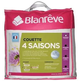 Blanreve Couette 4 saisons en microfibre de polyester, 140 x 200 cm, Blanc, Ensemble 2 couettes (200 g/m² + 300 g/m²)