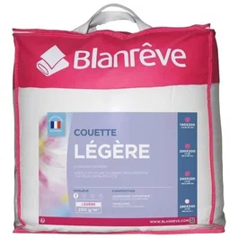 Blanreve Couette légère en microfibre 240 x 260 cm - Blanc - Microfibre polyester 200g/m² - Lavable machine