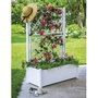 Stefanplast Bac à fleurs rectangulaire avec treillis blanc effet bois 80 L