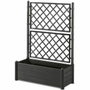 Stefanplast Jardinière Italia Flower Box avec treillis, effet bois, 80 L, Anthracite