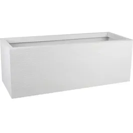 EDA Graphit Up Jardinière 57 L avec décor vagues - Intérieur et extérieur - 79,5 x 29,5 x 29,5 cm - Blanc cérusé