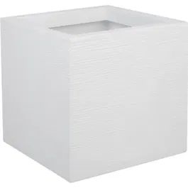 Graphit Up Bac à fleurs ou jardinière carré 30 cm, 21 L, intérieur/extérieur, finition blanc cérusé, dimensions 29.5 x 29.5 x H 29.5 cm