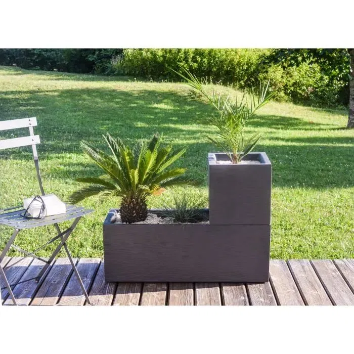Eda Graphit Up - Pot de fleurs carré anthracite - 30 cm - 21 L - Pour intérieur et extérieur - 29.5 x 29.5 x 29.5 cm Eda Graphit Up - Pot de fleurs carré anthracite - 30 cm - 21 L - Pour intérieur et extérieur - 29.5 x 29.5 x 29.5 cm