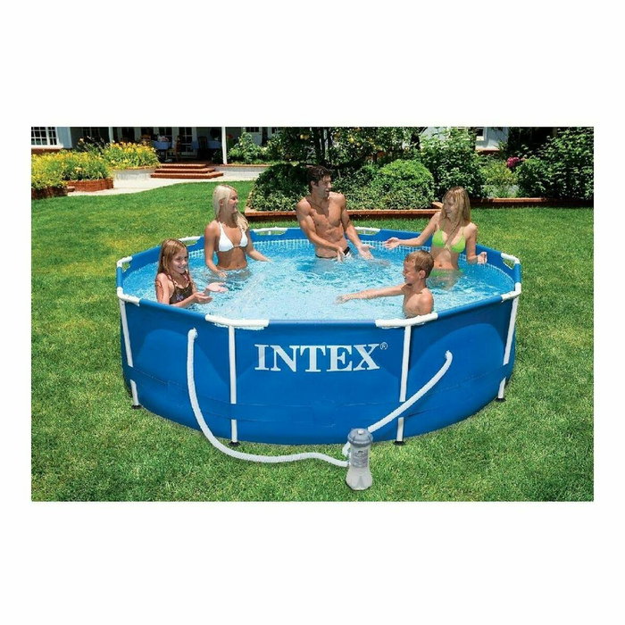 Intex Piscine ronde Metal Frame 305 x 76 cm, Bleu, 4485 L
