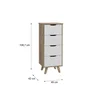VANKKA Chiffonnier 4 tiroirs VANKKA - Décor chêne et blanc - Style scandinave - L 45 x P 42 x H 108 cm