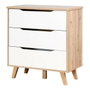 Commode VANKKA 3 Tiroirs - Chêne et Blanc