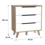 Commode VANKKA 3 Tiroirs - Chêne et Blanc
